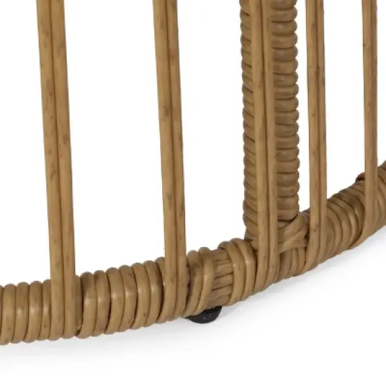 3pc Caryl Outdoor Wicker Chat Set with Cushions: High Back, Iron Frame - Christopher Knight Home image {3}