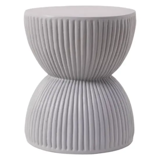 LeisureMod 15&rdquo; Wide Side Table End Table in Fiberstone with Hourglass Design No Assembly for Indoor and Outdoor Use Spire Collection image {13}