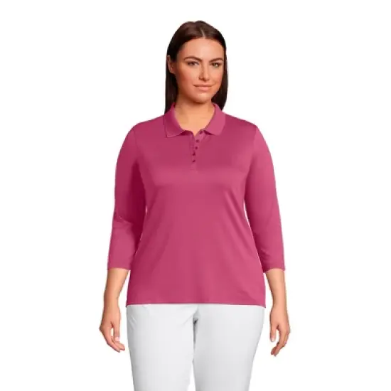 Lands' End Women's Supima Cotton 3/4 Sleeve Polo Shirt image {7}