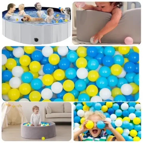 TopComfy Baby and Toddler Learning Toy Ball Pit Balls Safe Crushproof BPA Free for Indoor Outdoor Play, Yellow, 2.2"*2.2"*2.2" image {4}