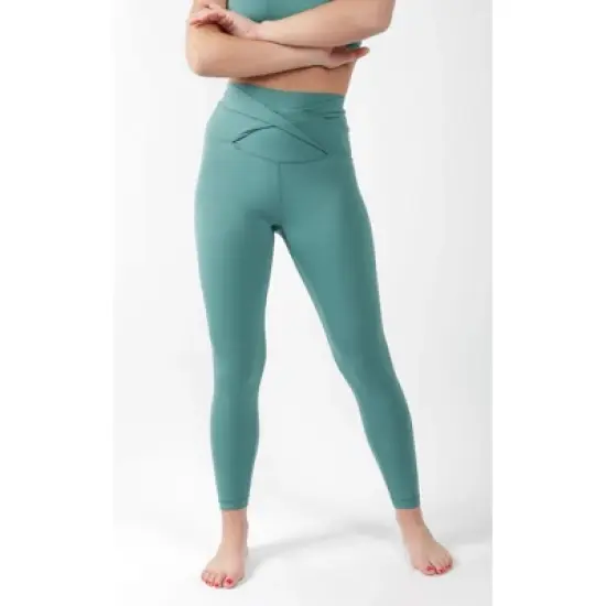 Yogalicious - Women's  Lux Super High Rise Ankle Leggings with Elastic Free Criss Cross Waistband image {7}