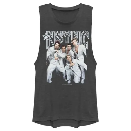 Junior's NSYNC Iconic White Suits Festival Muscle Tee image {3}