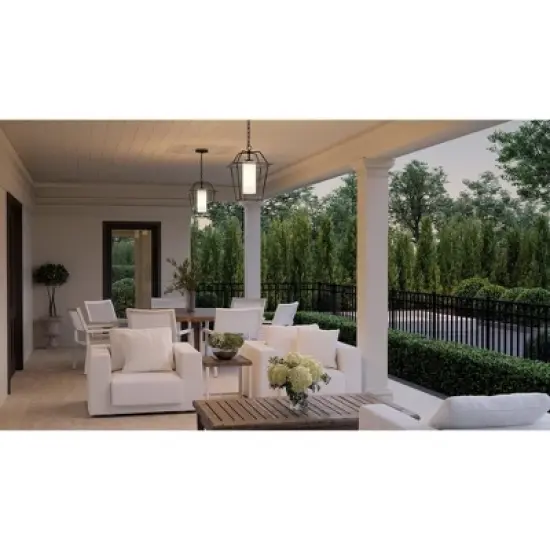 Urban Ambiance Luxury Minimalist Outdoor Pendant 17.5''H x 11''W,  Midnight Black Finish,  Chandler Collection, UHP1393 image {1}