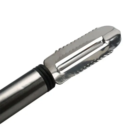 Unique Bargains Kitchenware Stainless Steel Carrot Fruit Slicer Peelers Black, Silver Tone 2 Pcs image {3}