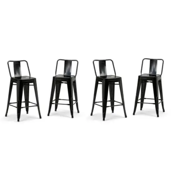 Set of 4 24" Josephine Metal Counter Height Barstools - WyndenHall image {11}