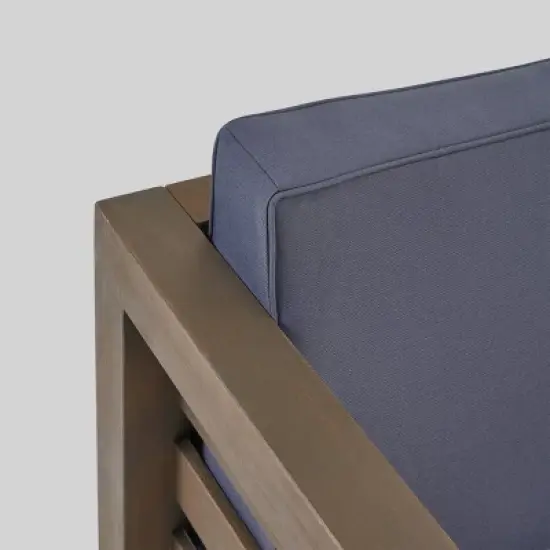 Oana 6pc Acacia Wood Sofa Chat Set - Gray/Dark Gray - Christopher Knight Home image {2}