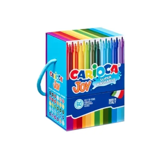 CARIOCA Joy Washable Hard Box Fine Tip Felt Tip Pens - 60 Pieces image {5}