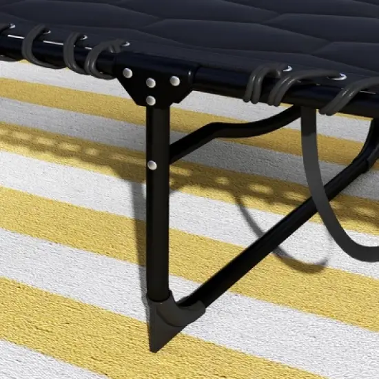 TIRAMISUBEST 5-Position Reclining Chaise Lounge Set - Outdoor Folding Chair with Padded Seat, Headrest & Side Pocket (Black) image {8}