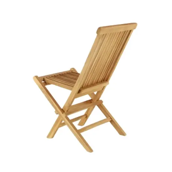 5pc Traditional Teak Wood Patio Dining Set - Brown - Olivia & May image {3}