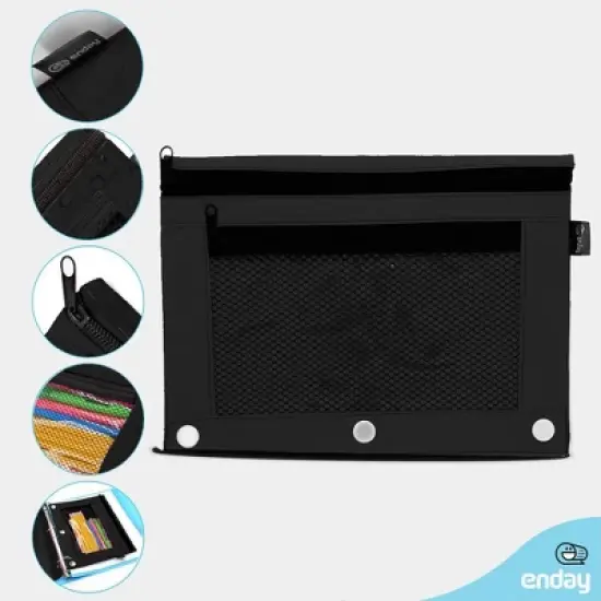 Enday Double Zipper Binder Pencil Pouch image {2}