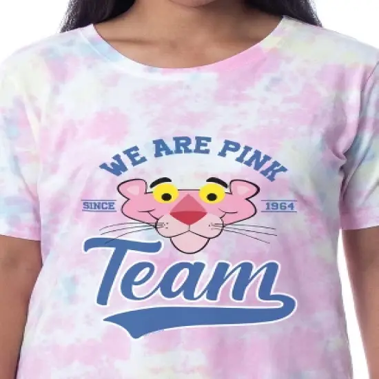 The Pink Panther Womens' 1964 We Are Pink Team Nightgown Sleep Pajama Shirt Multicolored image {1}
