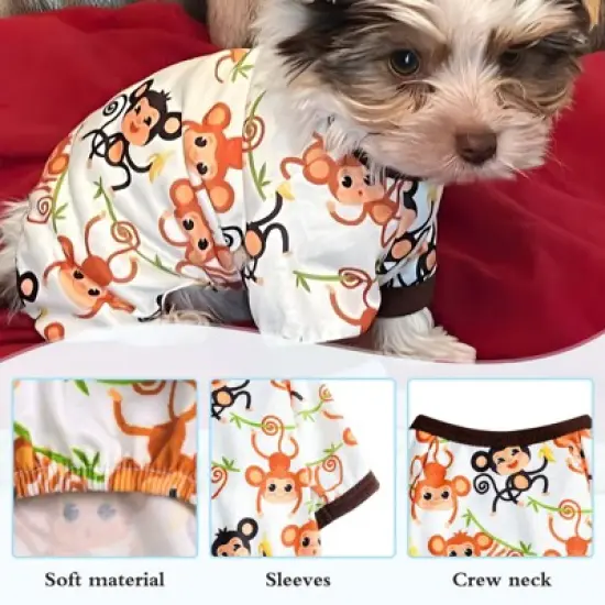 Paaaawaters Dog Jumpsuit Cute Cartoon Animal Print Velvet Puppy Warm Clothes image {3}