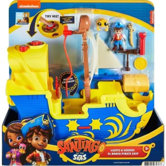 Fisher-Price Nickelodeon Santiago of the Seas Lights & Sounds El Bravo Pirate Ship Playset image {6}