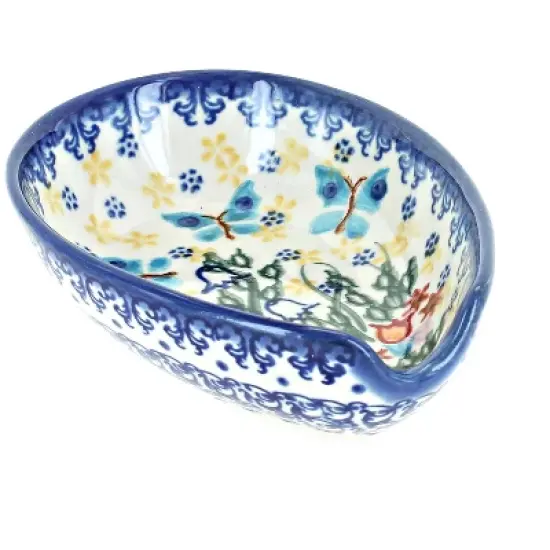 Blue Rose Polish Pottery 89 Vena Small Spoon Rest image {8}