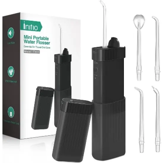 Initio Portable Water Flosser - 4 Nozzle Types, 3 Modes, IPX7 Waterproof, 1100mAh Battery, Essential for Travel Oral Care image {7}