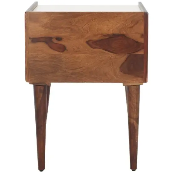 Marion 1 Drawer Nightstand - NST3700 - Walnut/White - Safavieh image {4}
