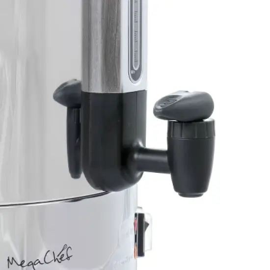 MegaChef 100 Cup Stainless Steel Coffee Urn: Electric Coffee Maker with Locking Lid, Cool Touch Handle, BPA-Free, Silver image {3}