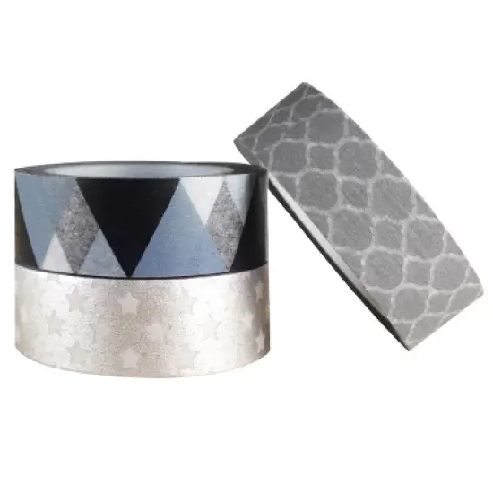 Silver Lining Japanese Washi Masking Tape (Set of 3) image {2}