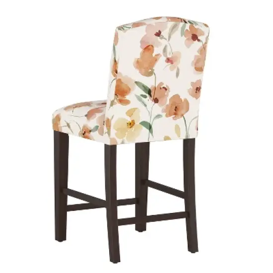 Alex Camel Back Counter Height Barstool with Botanical Print - Skyline Furniture image {3}