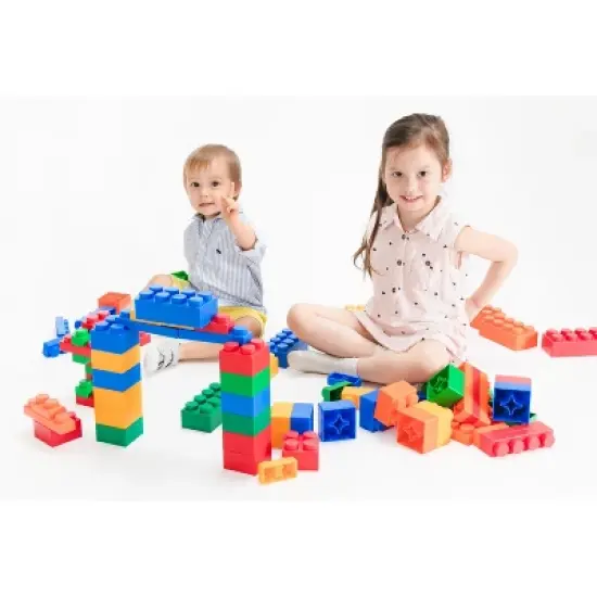UNiPLAY Mix 60pc Set Soft Building Blocks for Early Learning Educational and Sensory Toy for Infants and Toddlers image {5}
