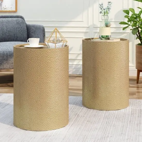 2pk Brookhaven Modern Round Accent Table - Christopher Knight Home image {1}