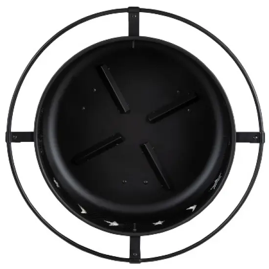 Flash Furniture 29" Round Wood Burning Firepit with Mesh Spark Screen image {7}