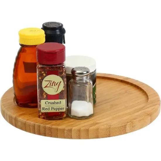 YBM HOME Bamboo Lazy Susan Single Turntable, Pack of 6 image {3}