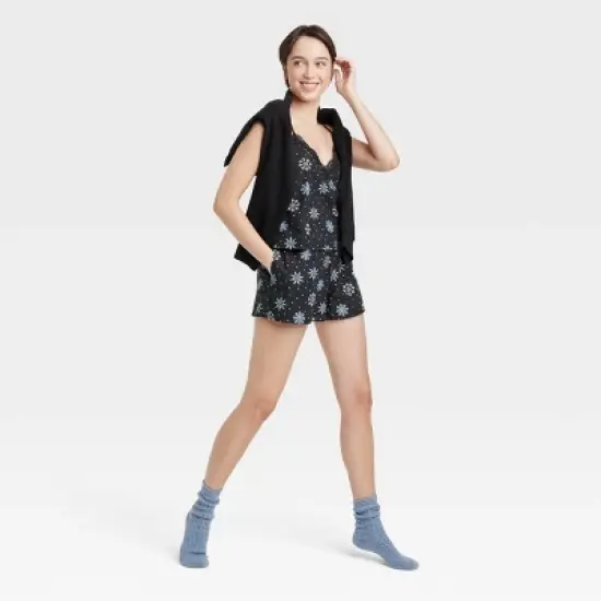 Women's Lace Trim Woven Tank and Shorts Pajama Set - Colsie&trade; image {3}