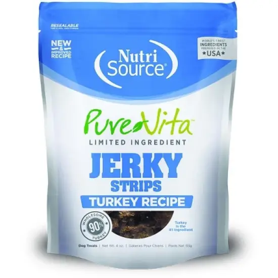 NutriSource PureVita Limited Ingredient Turkey Jerky Dog Treats - 4 oz image {1}