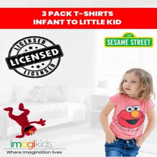 Sesame Street Elmo Cookie Monster Big Bird 3 Pack Graphic T-Shirts  image {1}
