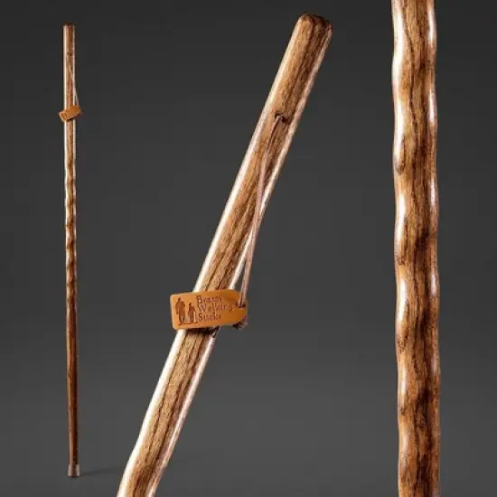 Brazos Twisted HitchHiker Brown Oak Wood Walking Stick 58 Inch Height image {5}