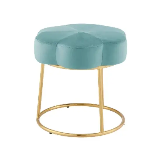 Seraphina Ottoman Stool Teal - Linon image {2}