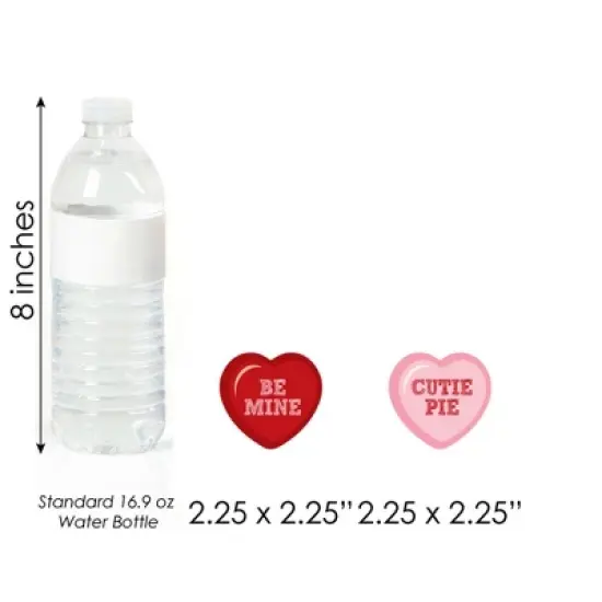 Big Dot of Happiness Conversation Hearts - Dessert Cupcake Toppers - Valentine's Day Party Clear Treat Picks - Set of 24 image {6}