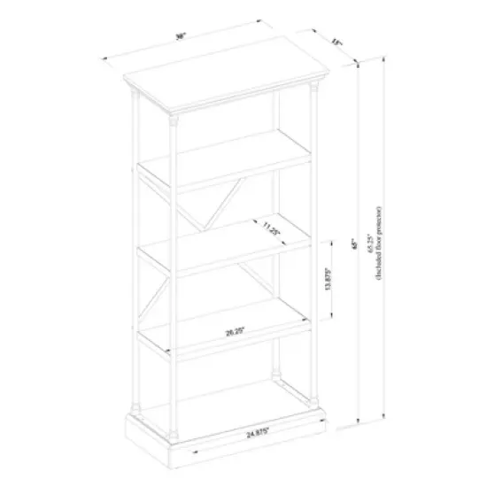 65" Conway Cast Iron Bookshelf Gray - Threshold&trade; image {5}