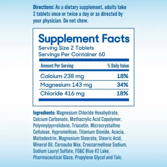 SlowMag Muscle + Heart Magnesium Chloride with Calcium Supplement Tablets - 120ct image {2}