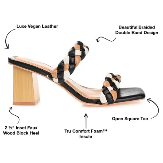 Journee Collection Womens Bronte Tru Comfort Foam Open Square Toe Block Heel Sandals image {7}