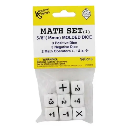 Koplow Games Positive/Negative Dice Set, 8 Per Set, 6 Sets image {1}