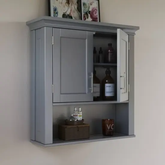 Somerset Two Door Wall Cabinet with Open Shelf - RiverRidge Home image {1}