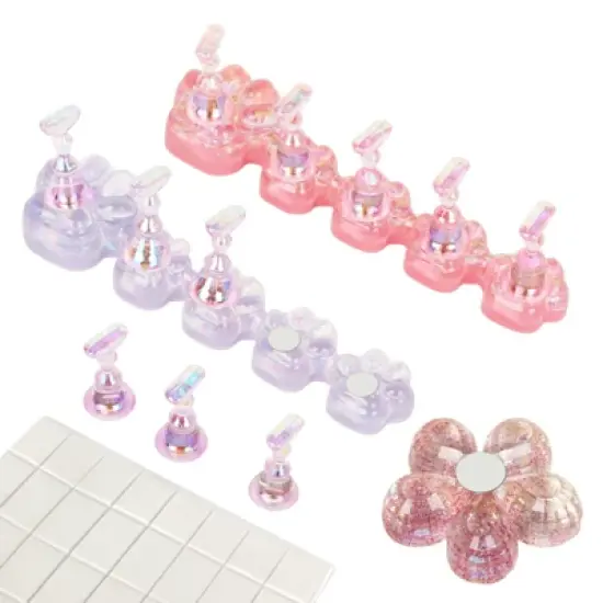 SAVILAND Pro Press-On Training Kit - 11 Stands w/40 Adhesive Balls & Magnets Salon System.(Cranberry) image {7}