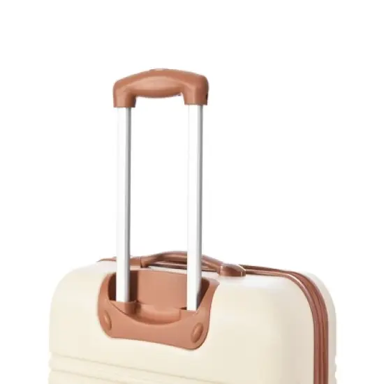 NAYSAYE Luggage 2 Piece Hardshell Luggage Set with Spinner Wheels TSA Lock Expandable for Travel, Brown and White, 19"*13"*28" image {3}