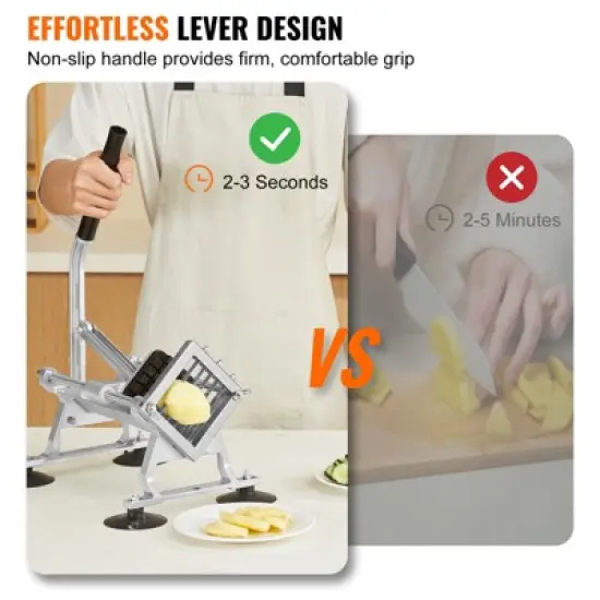 VEVOR Commercial Vegetable Slicer, 1/4"+3/8"+1/2" Fruit Slicer, Stainless Steel and Aluminum Alloy Vegetable Cutter Slicer Machine, Manual Slicer image {3}