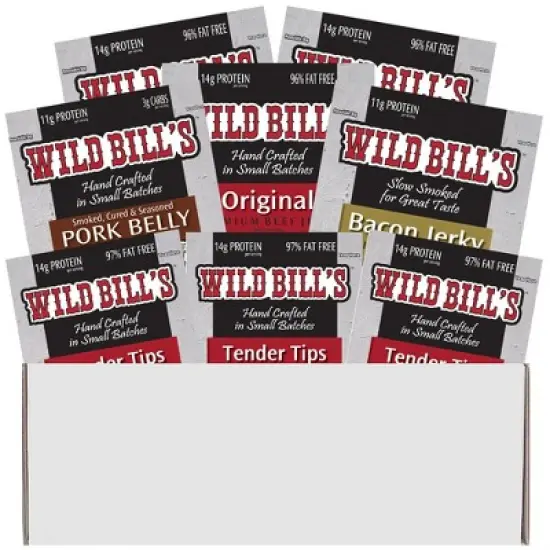 Wild Bill's 8-Piece Sampler Gift Box (includes beef jerky, bacon jerky and pork belly bites) image {4}