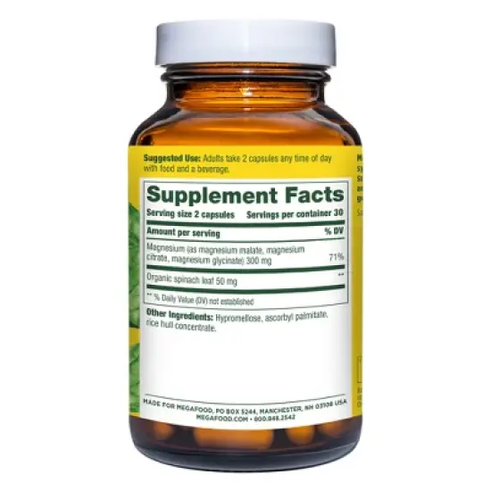 MegaFood Magnesium 300mg Capsules - 60ct image {1}