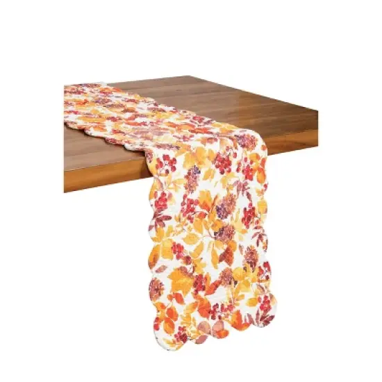 C&F Home Cordelia Watercolor Falling Leaves Quilted 100% Cotton Table Runner 14" x 51" image {1}