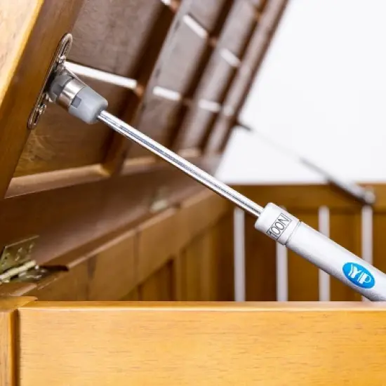 47" Acacia Wood Deck Storage Box with Hydraulic Lid & Slatted Panels,76-Gallon Outdoor Chest for Patio or Garden-The Pop Home image {6}