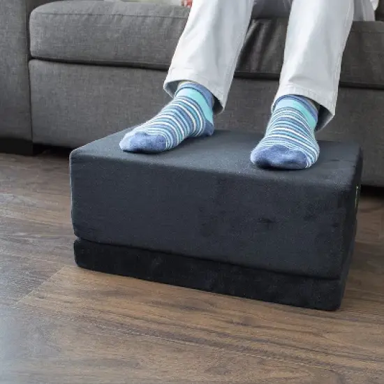 ErgoFoam XL Foot Rest for Stools and High Chairs - Adjustable Foot Rest for Added Height - Extra Large Premium Velvet Soft Foam Footrest image {5}