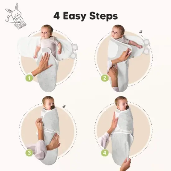 3-Pack Organic Swaddle Sleep Sacks Baby with Knot Hats, Newborn Premies Swaddles Wrap 0-3 Months, Ergonomic Wearable Blanket image {2}