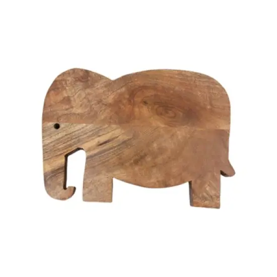 SEVOBAL Serving Platters Elephant Shape Wood Cheese and Bread Board with Asymmetrical Modern Design for Cakes, Appetizers, Brown, 8"*11"*1" image {5}