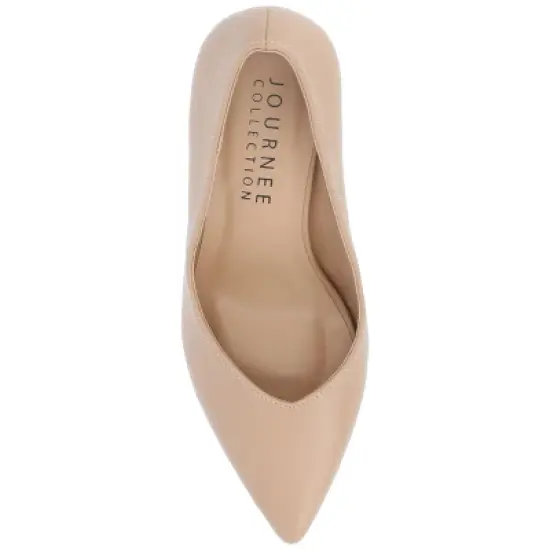 Journee Collection Women's Simonne SuperNatural Shades Block Heel Pointed Toe Pumps image {3}
