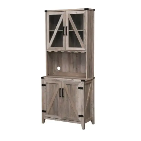 Wall Bar Cabinet with Glass Doors - Home Source image {2}